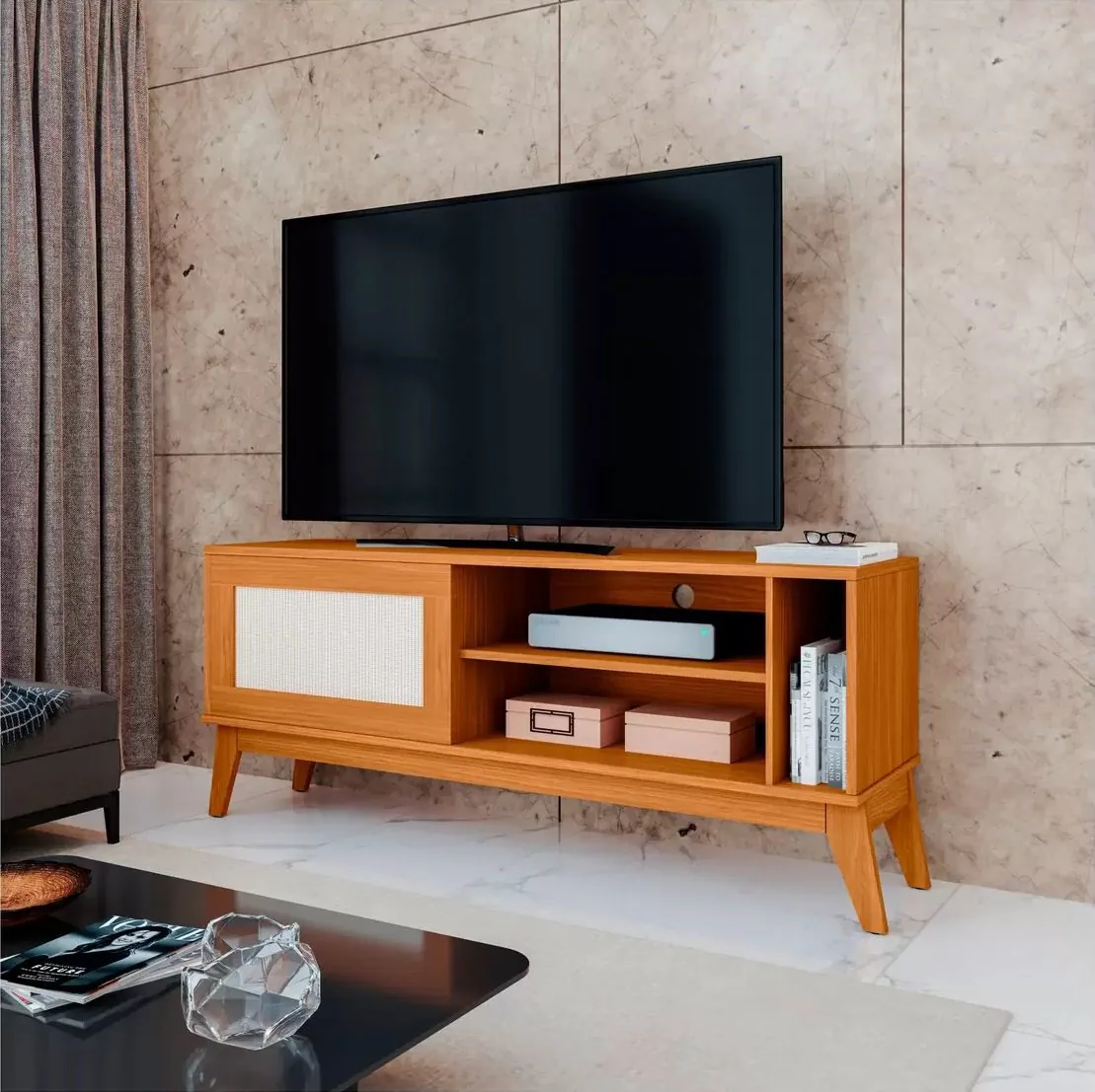 Rack até 55″ Cayman Cedro – EDN MÓVEIS