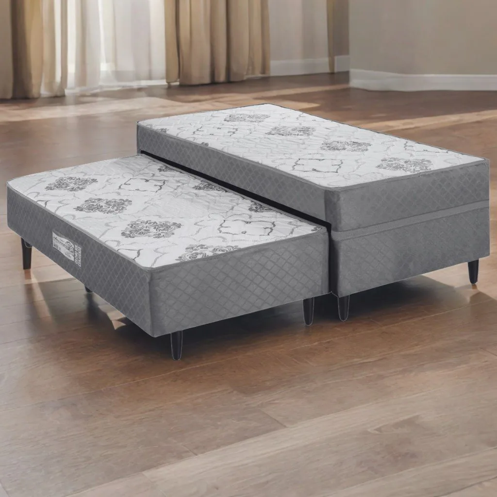 Cama Box Solteiro com Auxiliar Prestige D28 Molas Ensacadas – ECOTEC