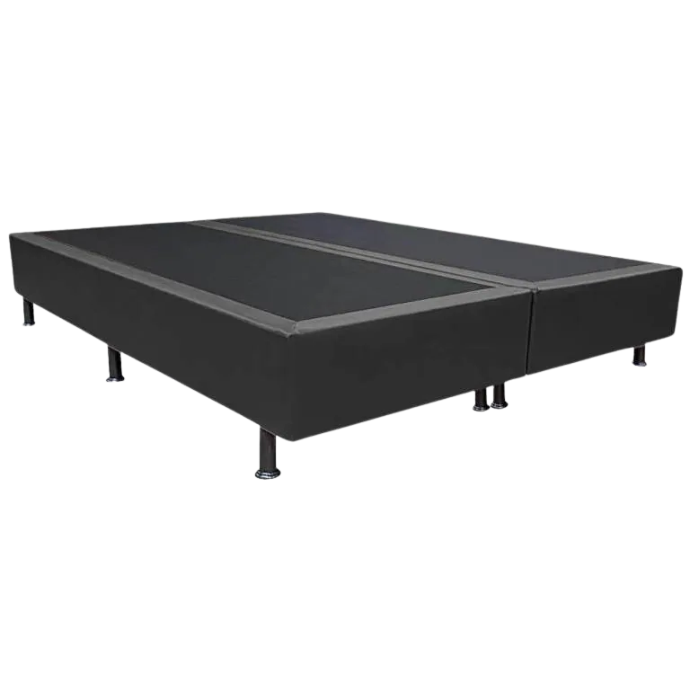 Base Box Queen Simples Corino Preto – ALTO NIVEL CAMAS E COLCHOES