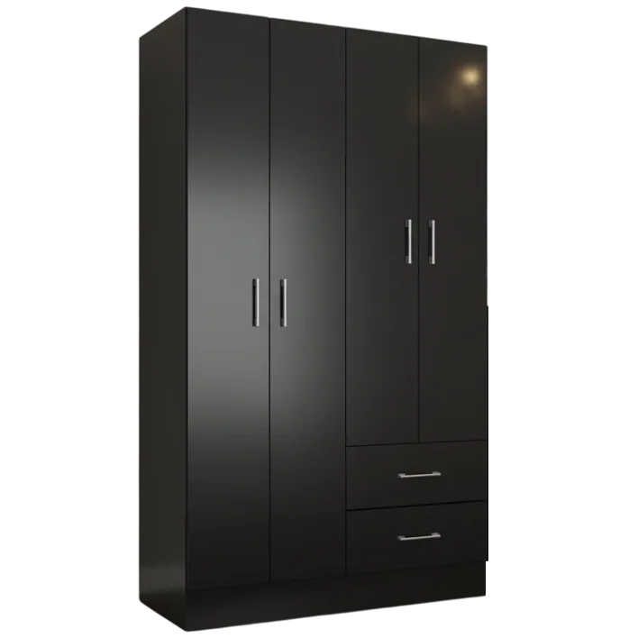 Guarda-Roupa 4 Portas Panamá 4002 0,90 m Preto – FELLICCI