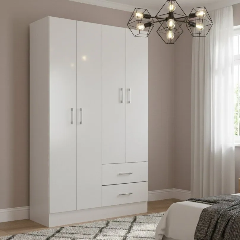 Guarda-Roupa 4 Portas Panamá 4002 0,90 m Branco – FELLICCI