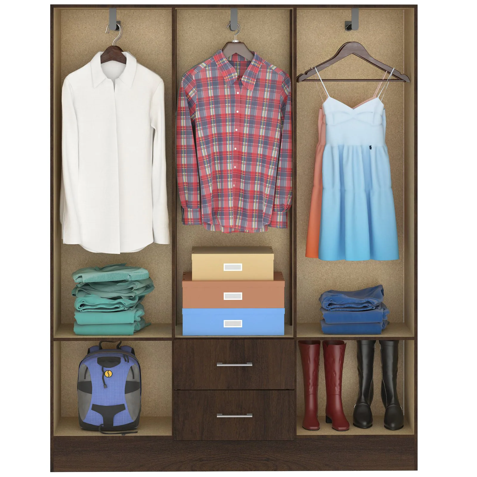 Guarda-Roupa 6 Portas Jamaica 6002 + Cômoda 5 Gavetas Aruba Preto – FELLICCI