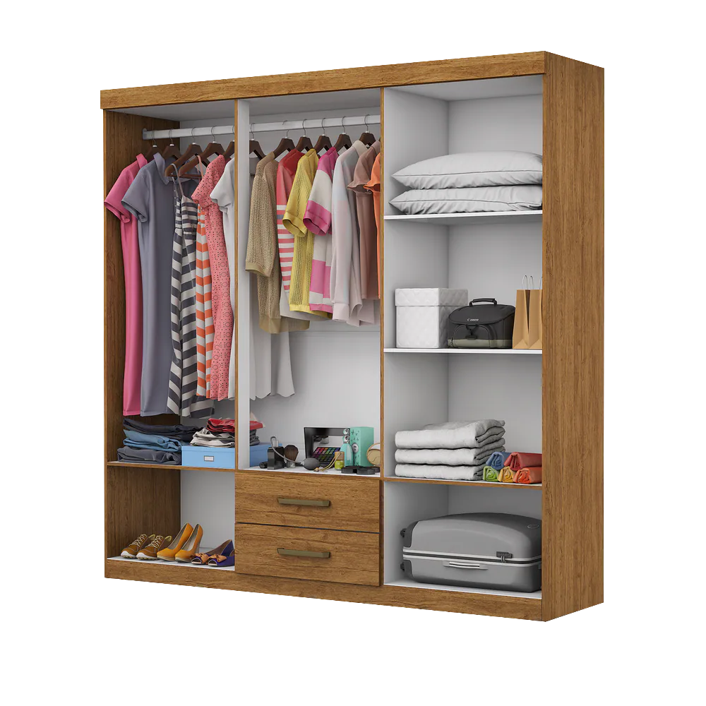 Guarda-Roupa 6 Portas(Sem Espelho/Sem Pés) Áries 1,53 m Cinamomo – CARIOCA MÓVEIS