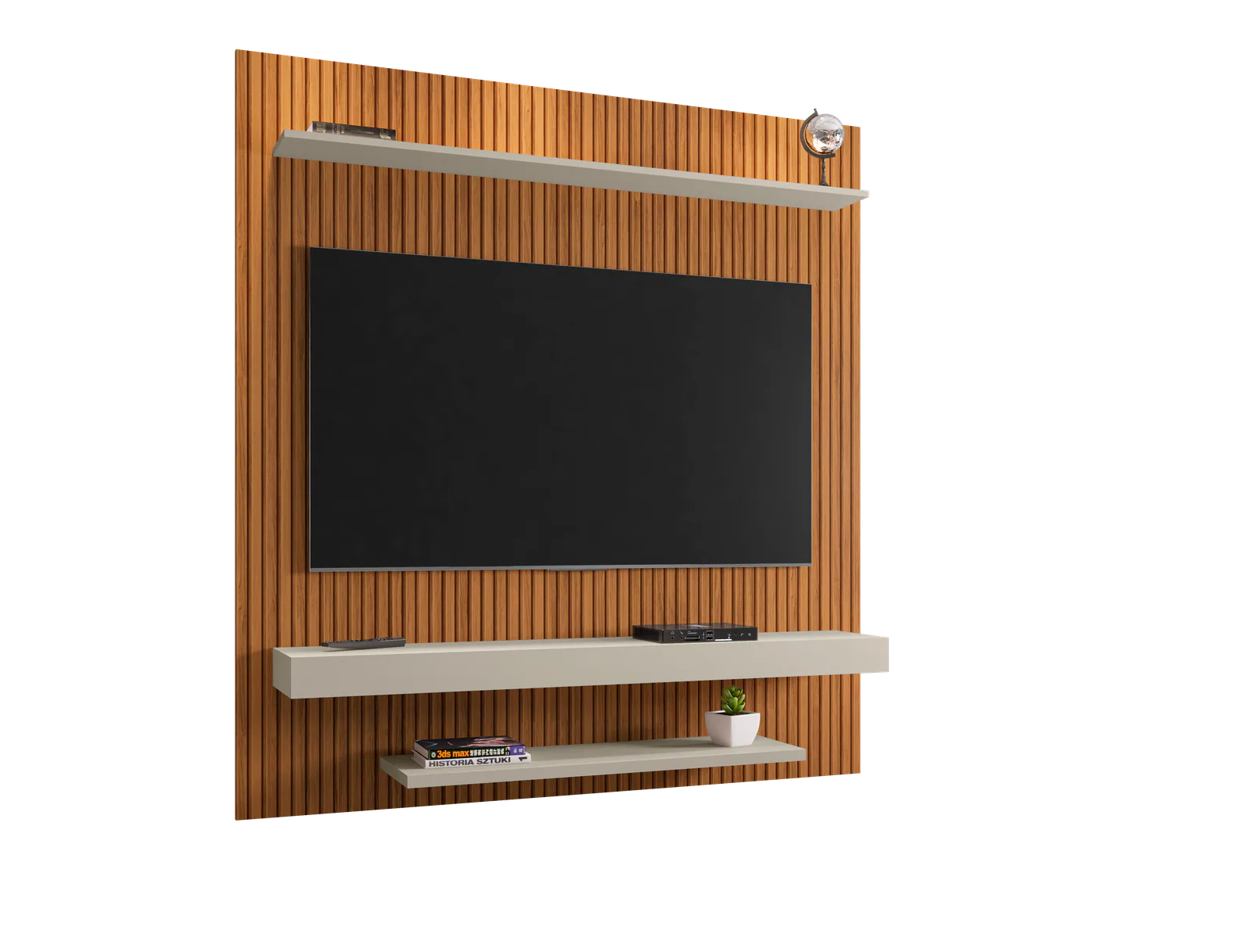 Painel até 60″ Leme Ripado/Off White – BECHARA
