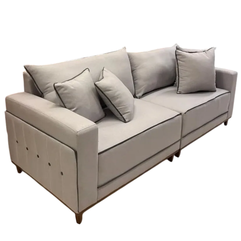 Sofá Living Montes Claros 3048 2,16 m Linho Bege 2119 – LUFER ESTOFADOS