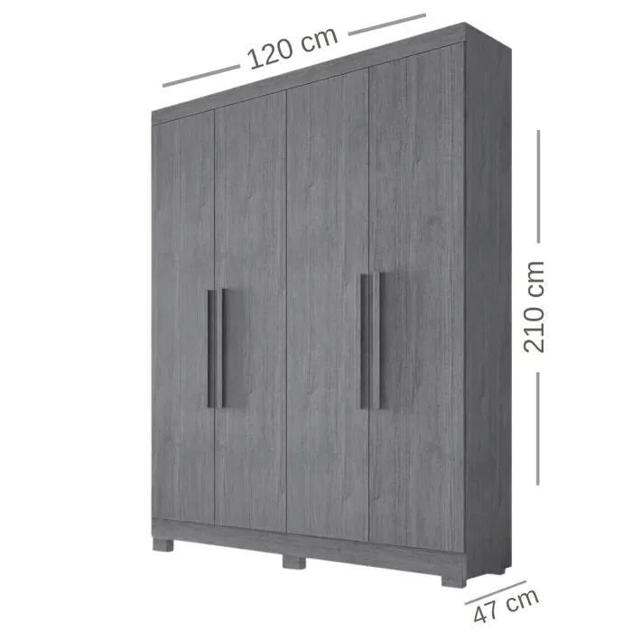 Guarda-Roupa 4 Portas Sergipe 1,20 m Nature/Off White – BIANCHI