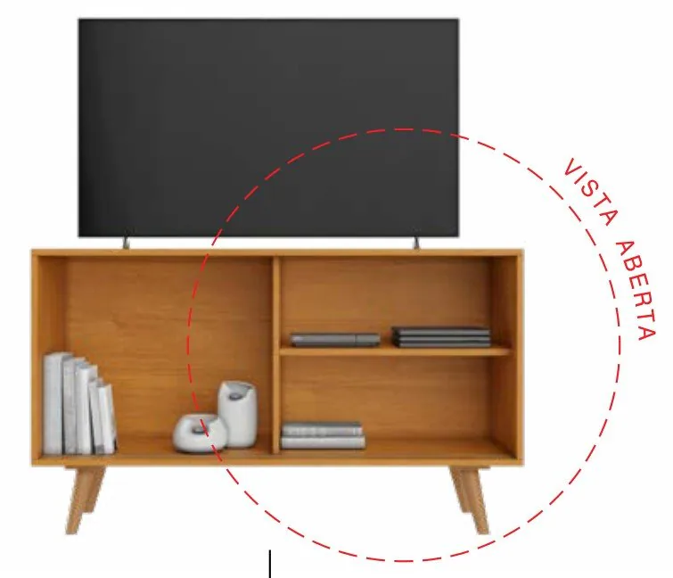 Rack até 43″ Carinho Cinamomo/Preto – JCM MOVELARIA