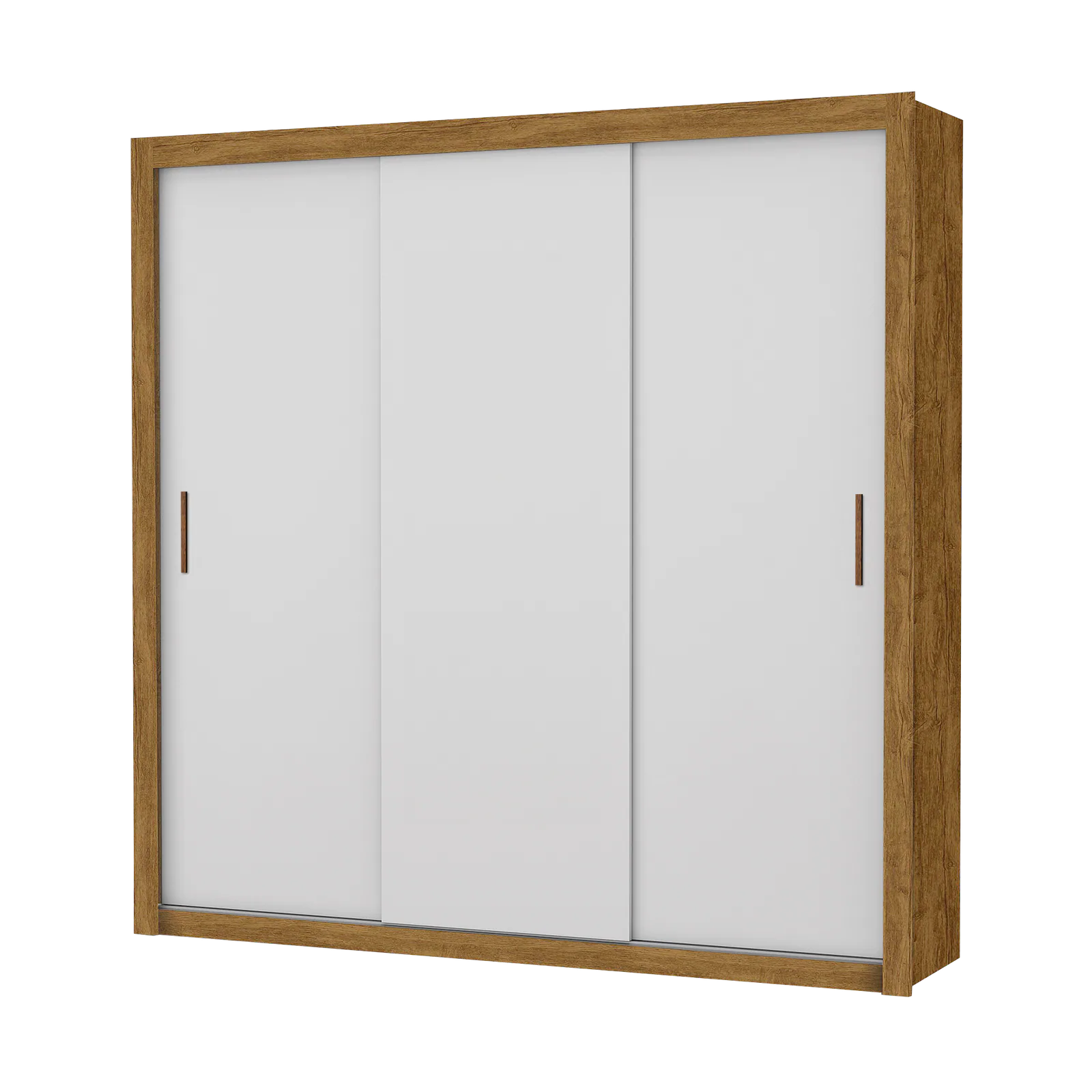 Guarda-Roupa 3 Portas Veneza/Clara/Berlim(Sem Espelho) 1,855 m Cinamomo/Branco – CARIOCA MÓVEIS