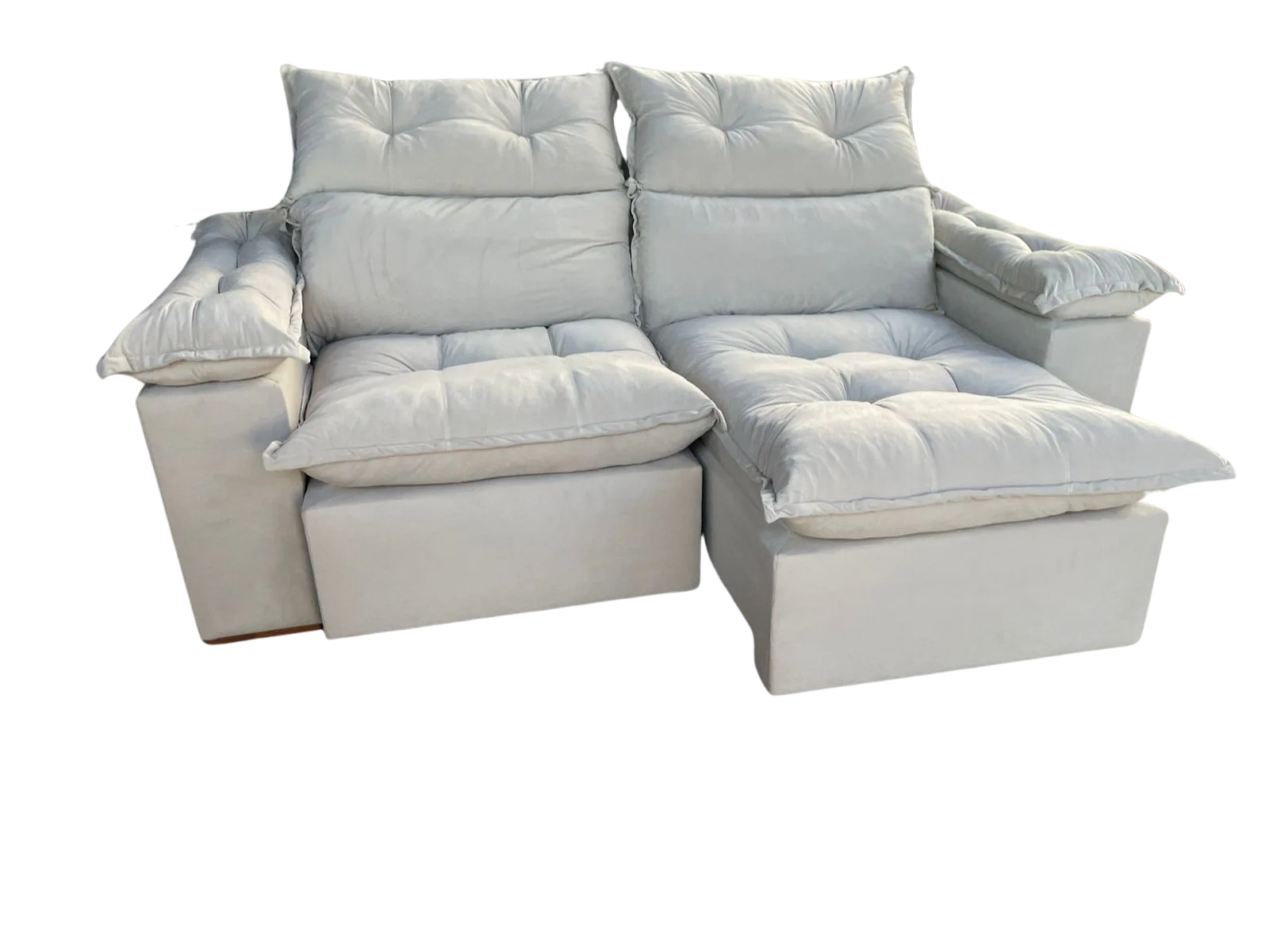 Sofá Retrátil e Reclinável Imperial 2,00 m Veludo Jolie Bege 03 – IMPERIAL DECOR