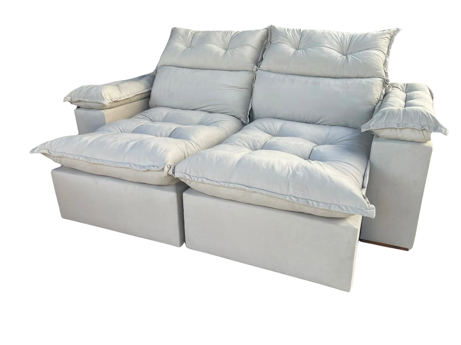 Sofá Retrátil e Reclinável Imperial 2,00 m Veludo Jolie Bege 03 – IMPERIAL DECOR