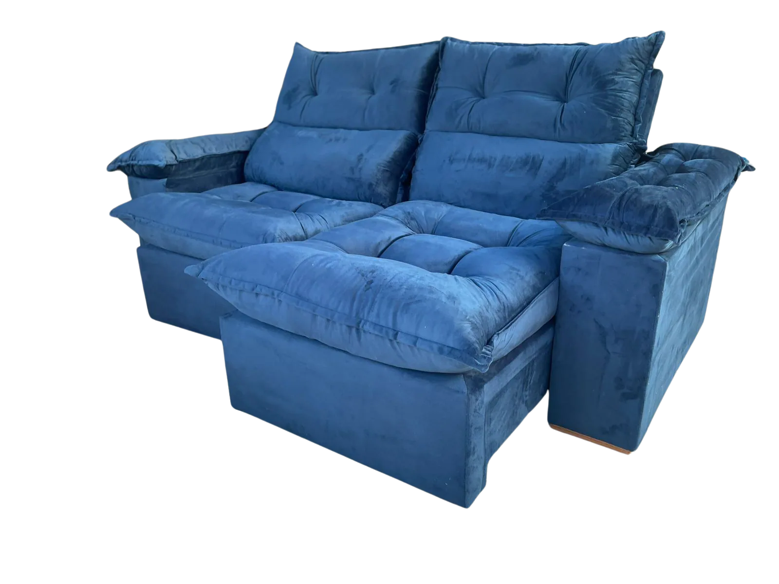 Sofá Retrátil e Reclinável Imperial 2,00 m Veludo Jolie Azul 07 – IMPERIAL DECOR