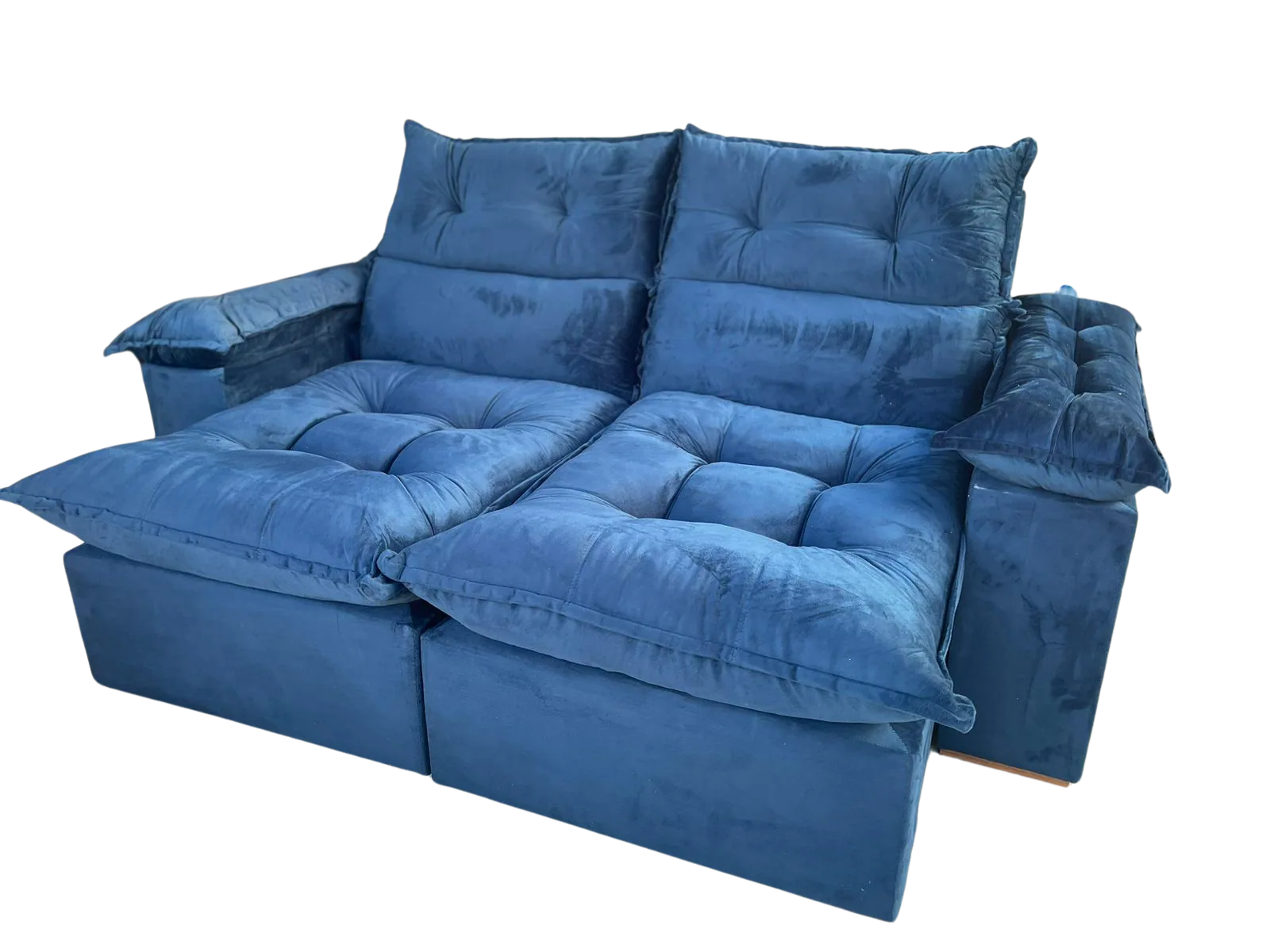 Sofá Retrátil e Reclinável Imperial 2,00 m Veludo Jolie Azul 07 – IMPERIAL DECOR
