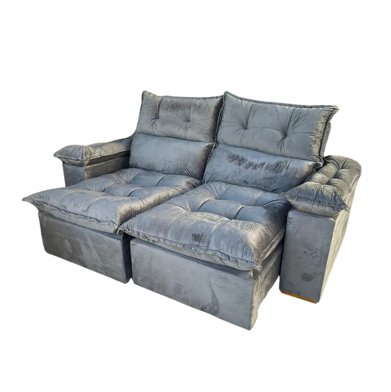 Sofá Retrátil e Reclinável Imperial 2,00 m Veludo Jolie Cinza 08 – IMPERIAL DECOR