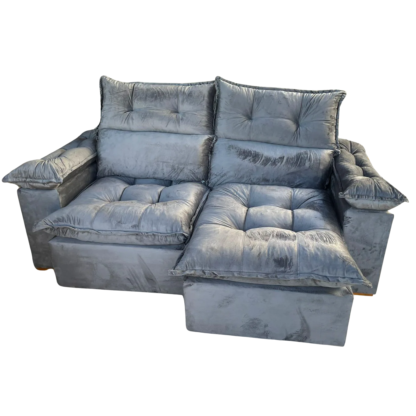 Sofá Retrátil e Reclinável Imperial 2,00 m Veludo Jolie Cinza 08 – IMPERIAL DECOR