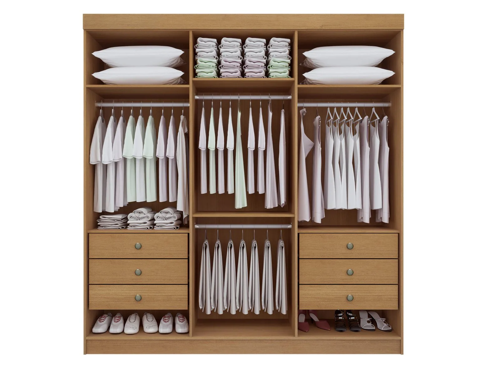 Guarda-Roupa 6 Portas Colibri 2,06 m Branco – D’DORO MÓVEIS