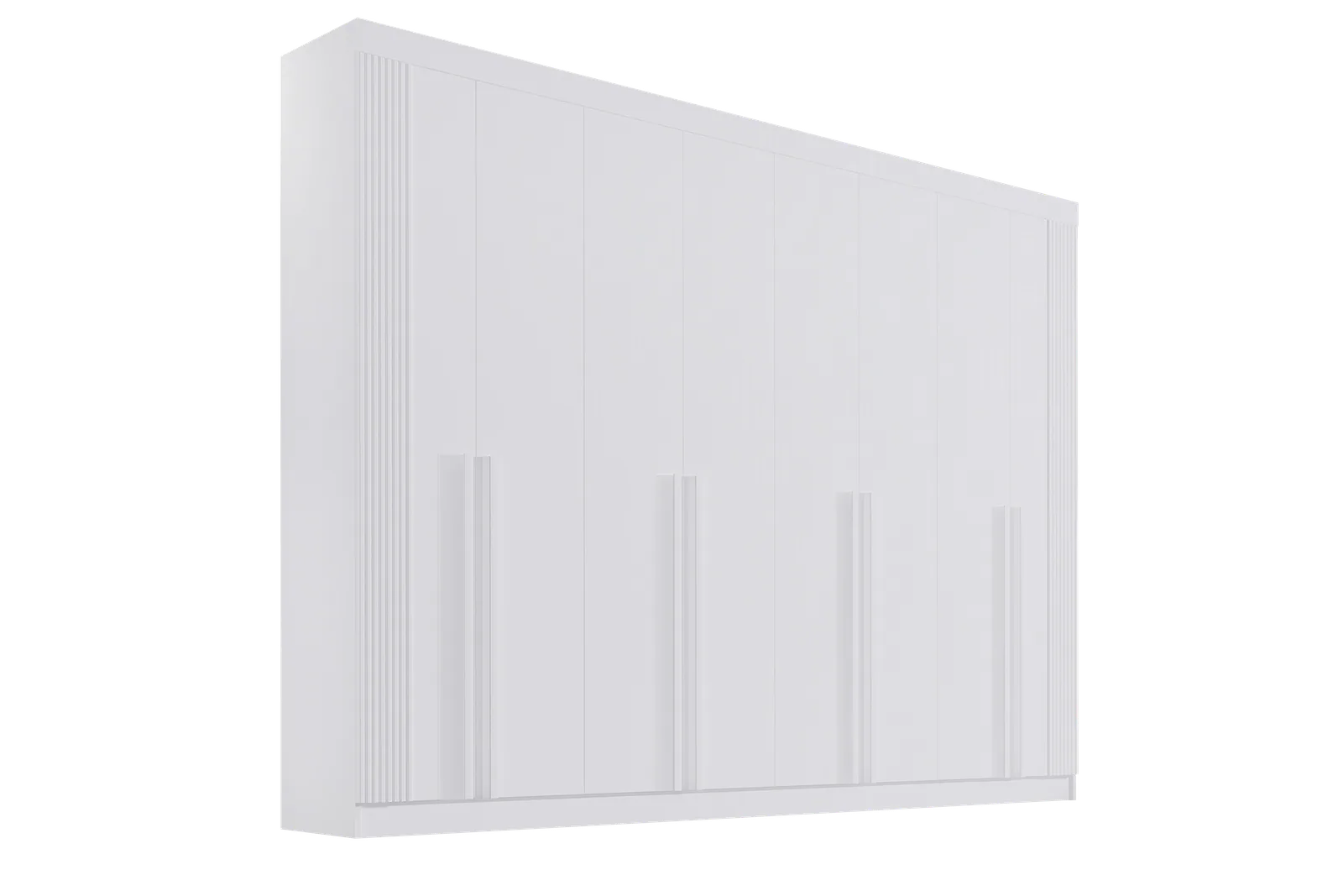 Guarda-Roupa 8 Portas Daymond 2,75 m Branco/Ripado – D’DORO MÓVEIS