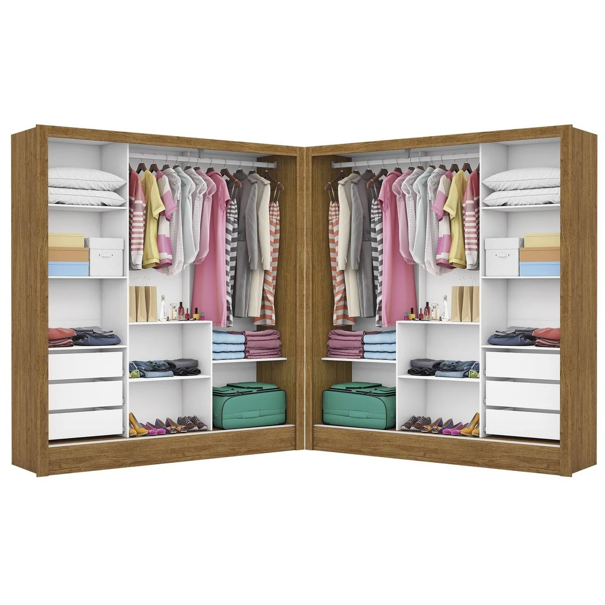 Closet Dubai/Santiago 1,79 m x 1,79 m Cinamomo – CARIOCA MÓVEIS
