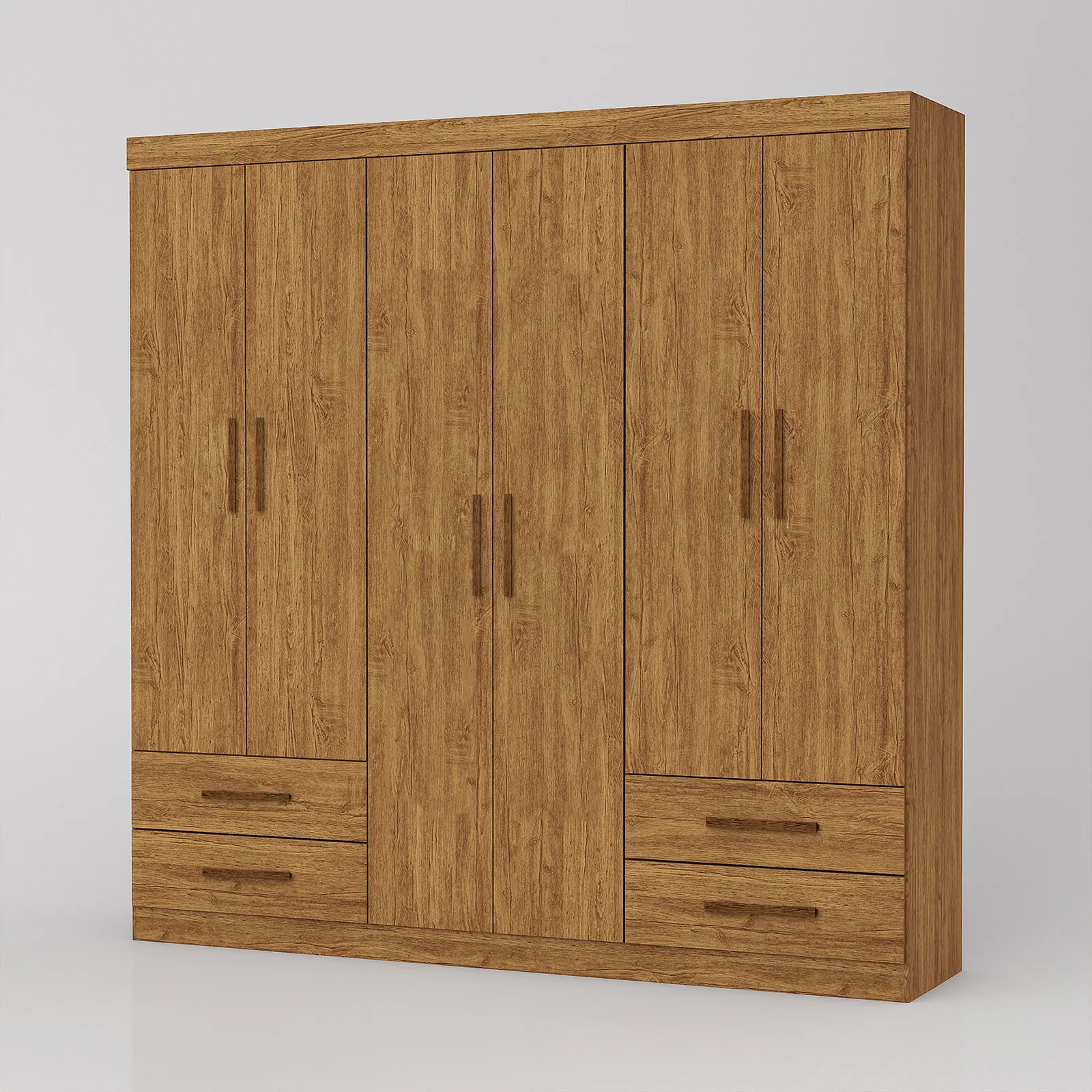 Guarda-Roupa 6 Portas Hércules (Sem espelho) 1,77 m Cinamomo – CARIOCA MÓVEIS