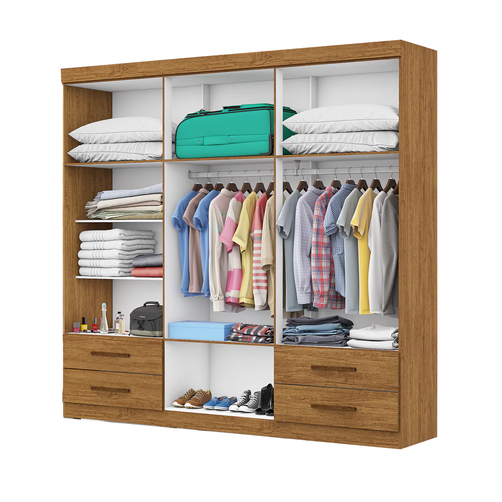 Guarda-Roupa 6 Portas Hércules (Sem espelho) 1,77 m Cinamomo – CARIOCA MÓVEIS