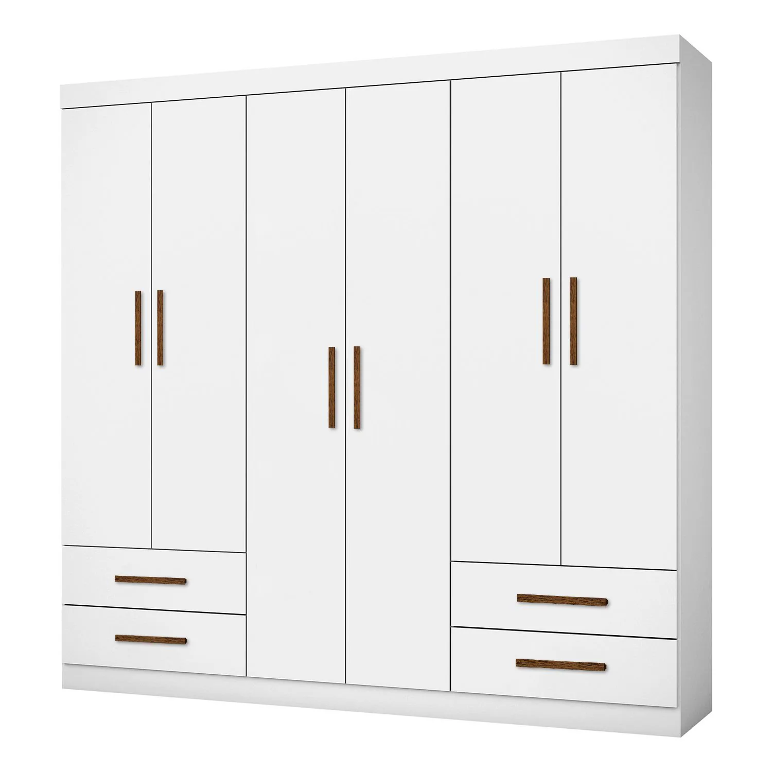 Guarda-Roupa 6 Portas Hércules (Sem espelho) 1,77 m Branco – CARIOCA MÓVEIS