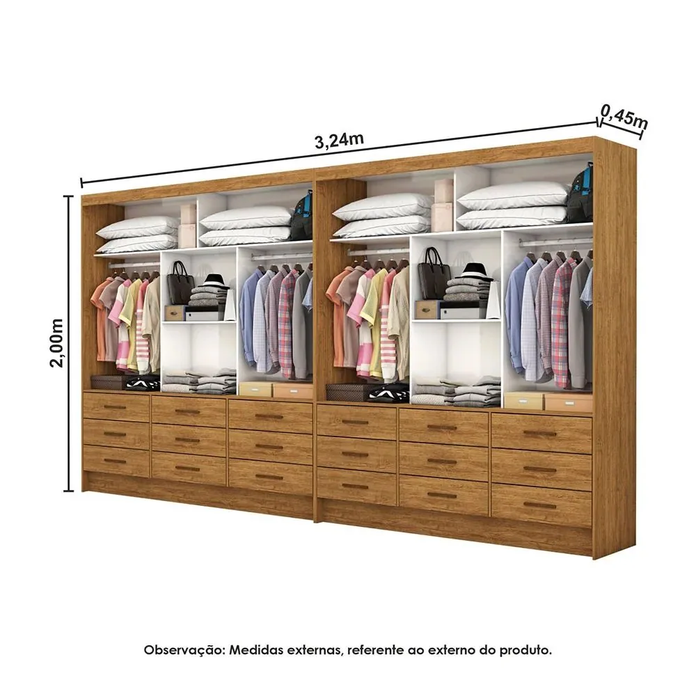 Closet Sevilha 1,62 m x 1,62 m Cinamomo – CARIOCA MÓVEIS