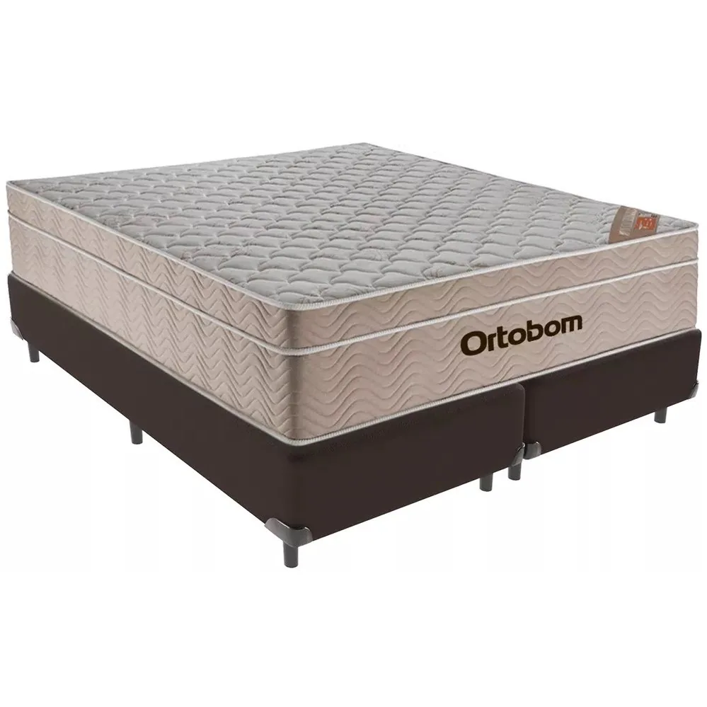 Colchão Queen Airtech Springpocket 25 cm D26 Molas Ensacadas + Base Simples Corino Marrom – ORTOBOM + BIOSTAR
