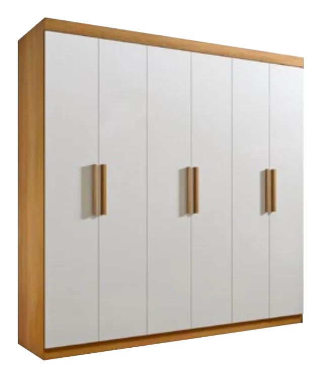 Guarda-Roupa 6 Portas Colibri + Cômoda Ipanema Cinamomo/Off White – D’DORO MÓVEIS