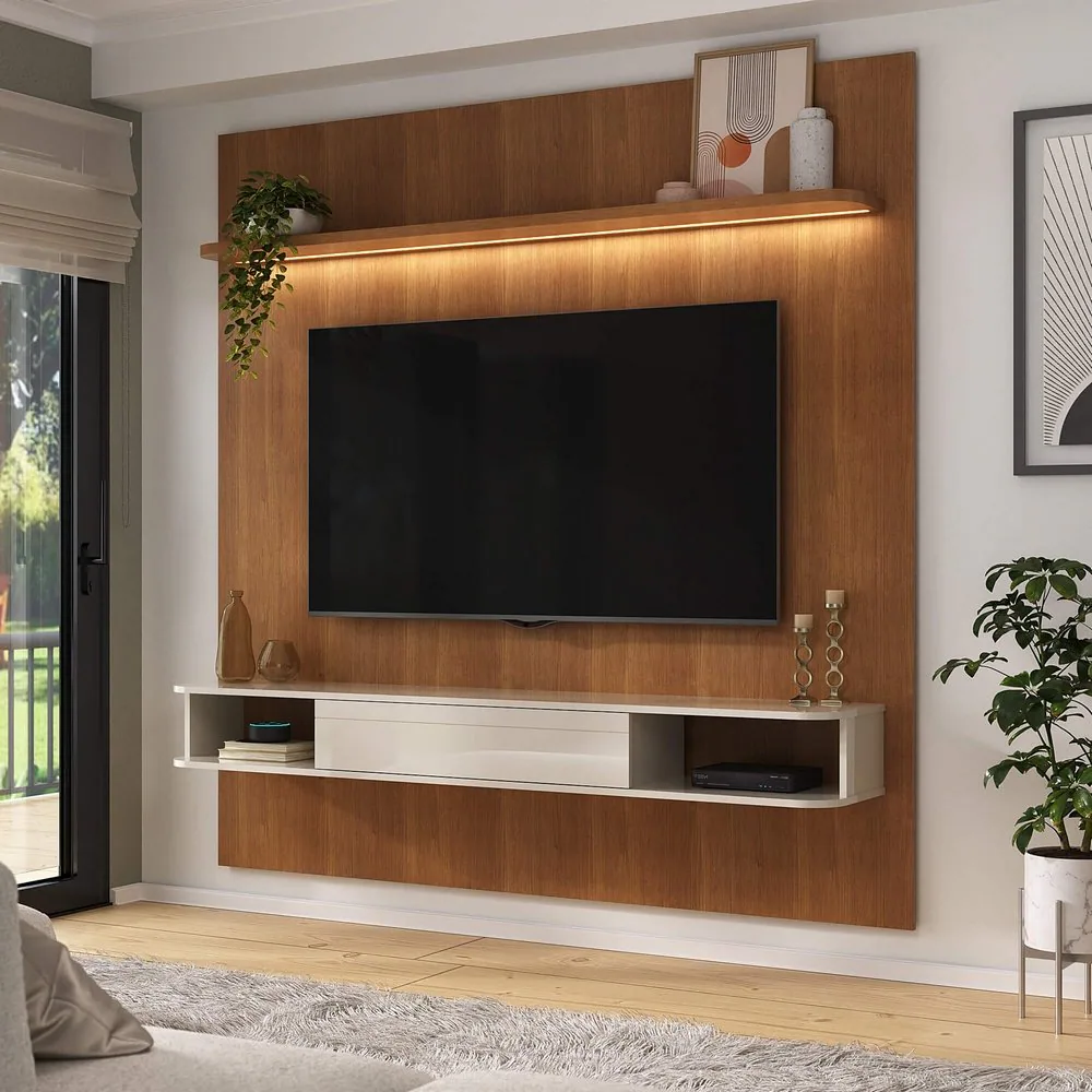 Painel até 75″ Belluno Cinamomo/Off White – ARTELY