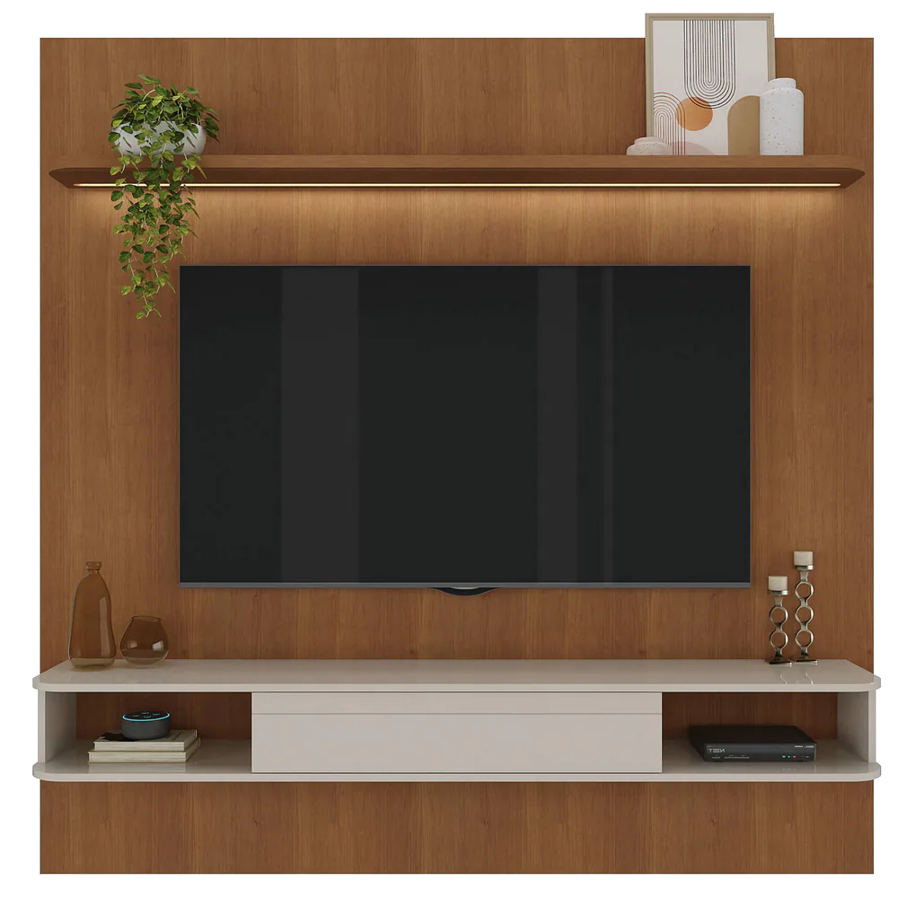 Painel até 75″ Belluno Cinamomo/Off White – ARTELY