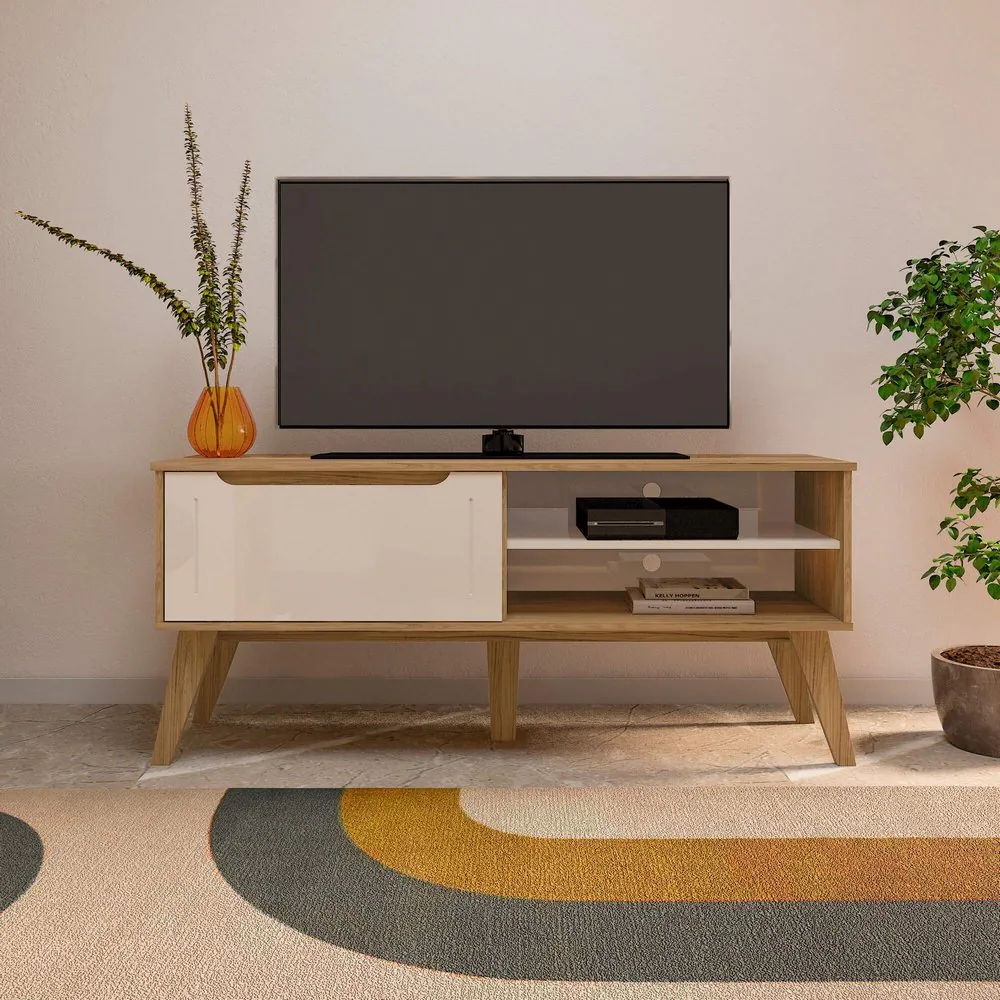 Rack até 60″ Lótus Carvalho/Off White – ARTELY