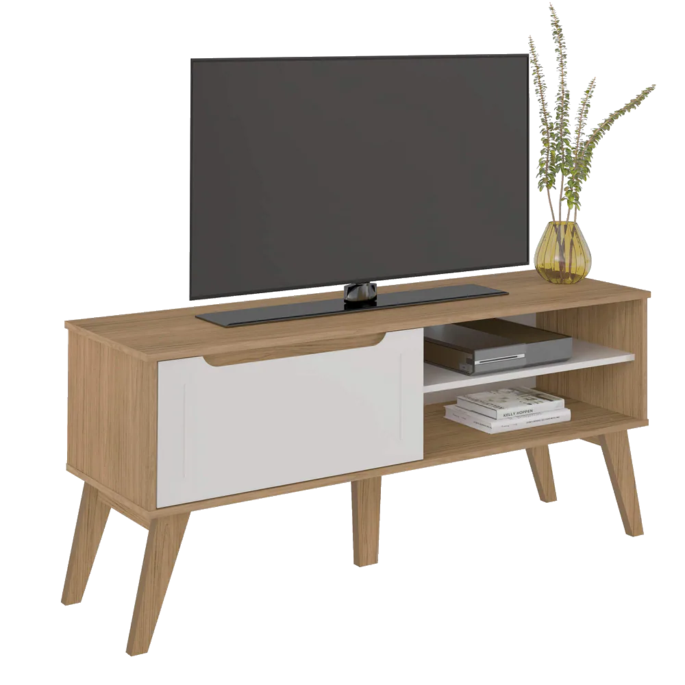 Rack até 60″ Lótus Carvalho/Off White – ARTELY