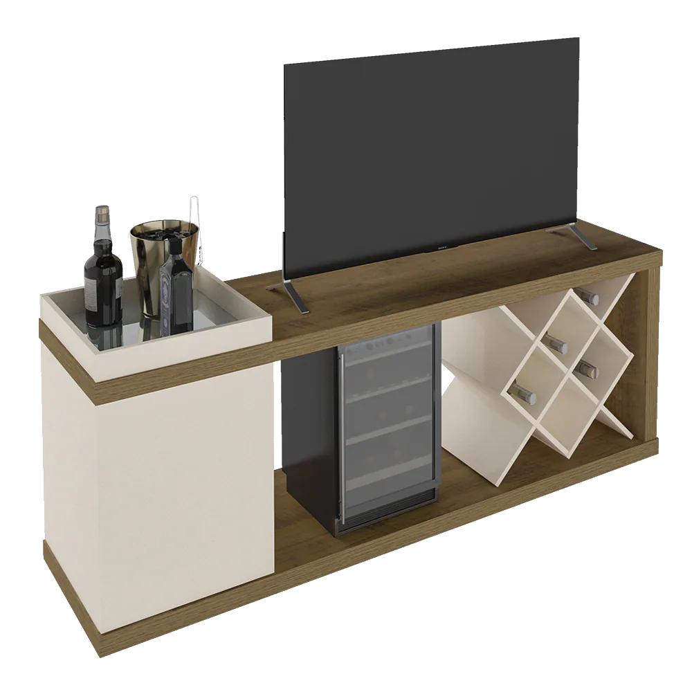Rack Bar até 60″ Madrid Pinho/Off White – ARTELY