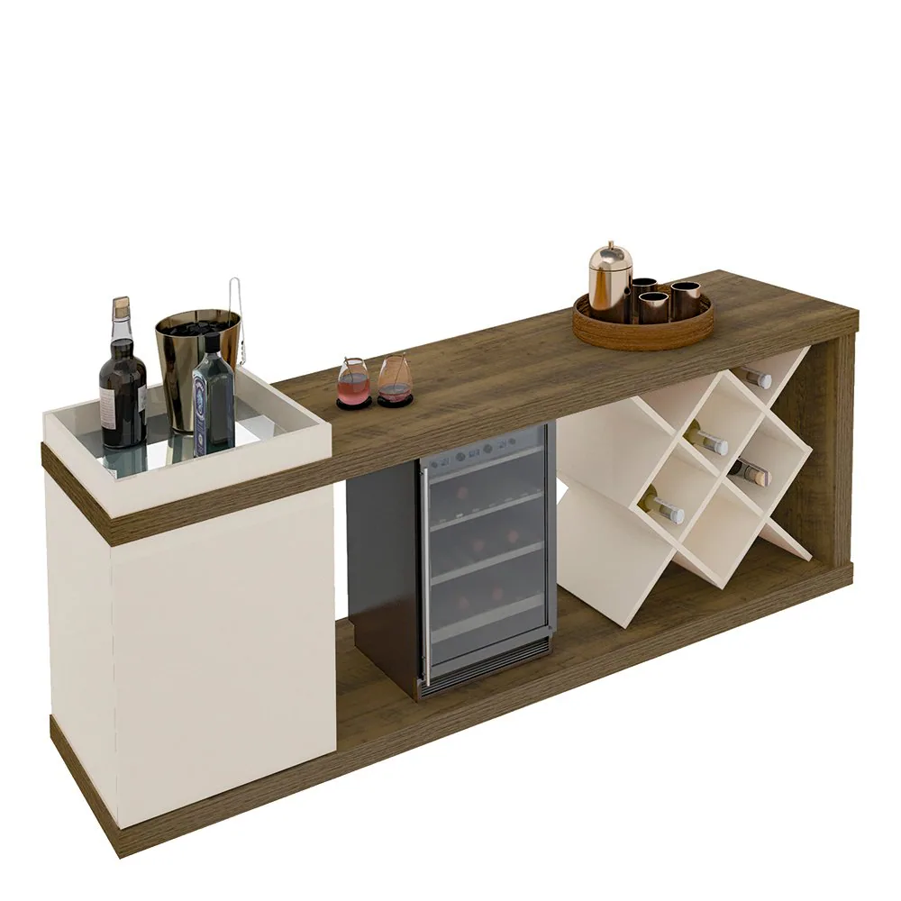 Rack Bar até 60″ Madrid Pinho/Off White – ARTELY