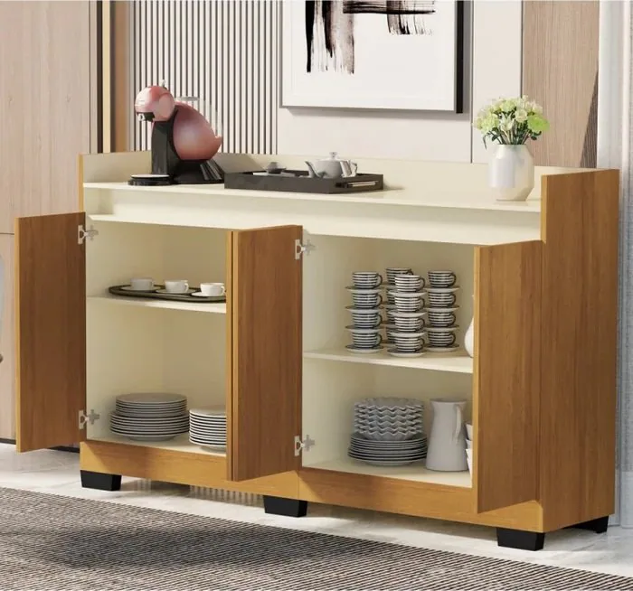 Buffet 4 Portas Real Mel/Pérola – MÓVEIS PRIMUS