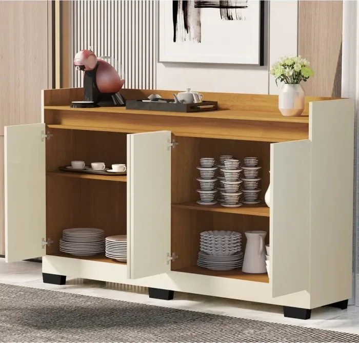 Buffet 4 Portas Real Pérola/Mel – MÓVEIS PRIMUS