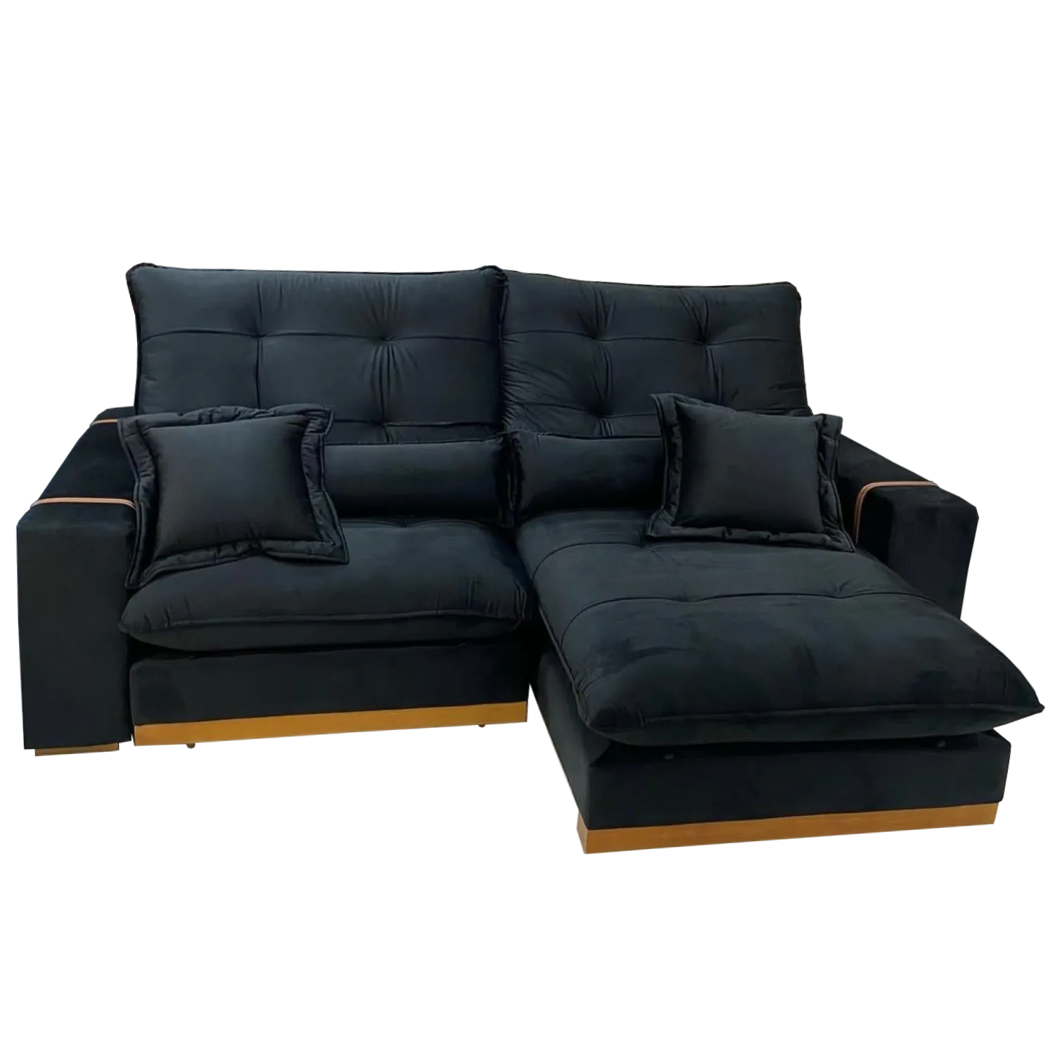 Sofá Retrátil e Reclinável Arthur/Toronto 2,50 m Preto 4062 – D’VITRINE ESTOFADOS
