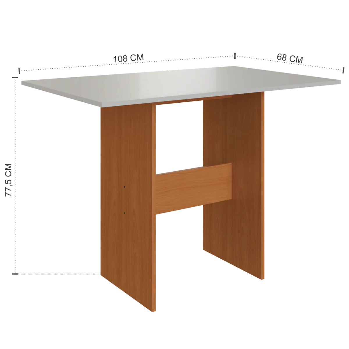 Mesa Karla 108 Freijó/Off White com 4 Cadeiras Linho Bege – INDÉKES