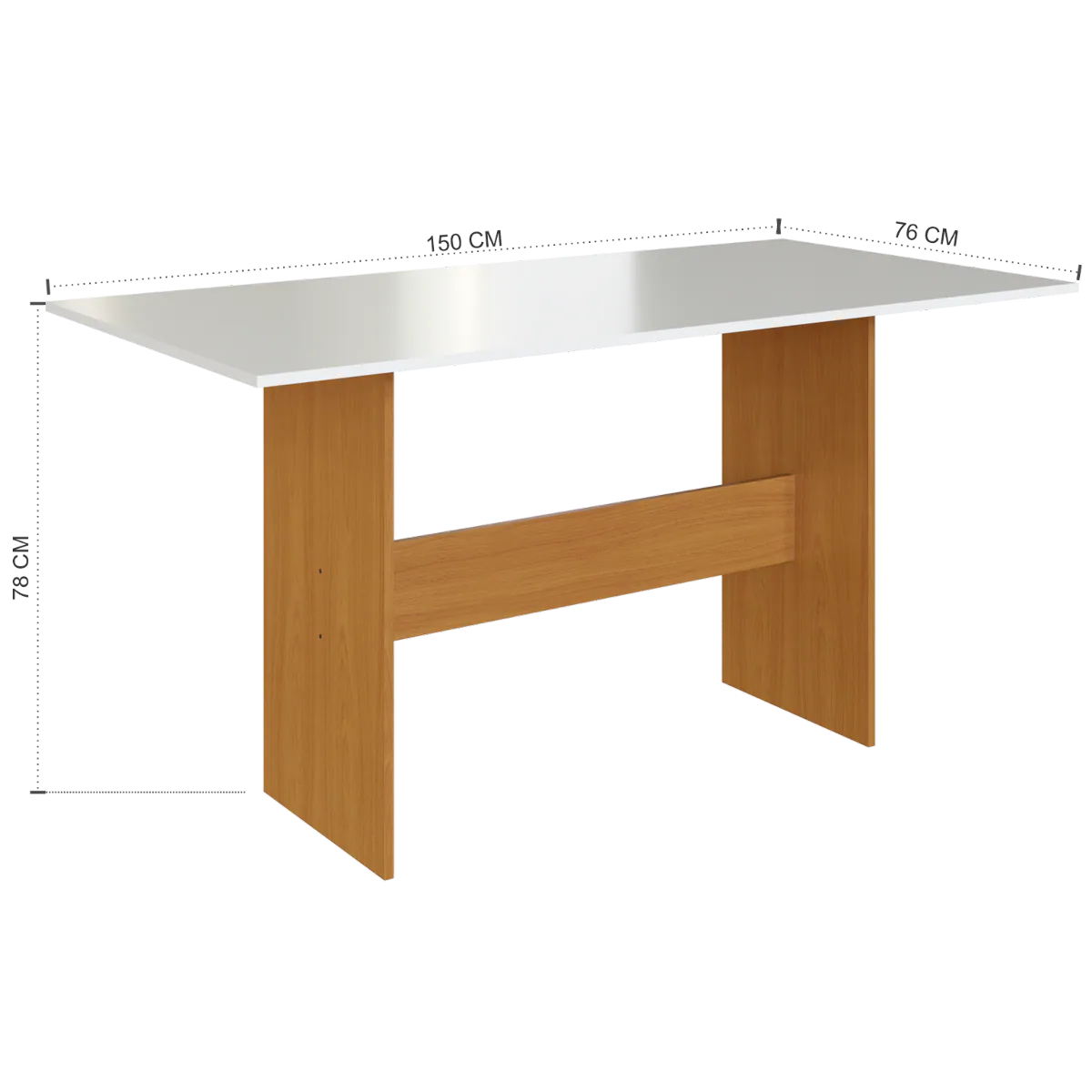 Mesa Karla 150 Freijó/Off White com 6 Cadeiras Linho Bege – INDÉKES
