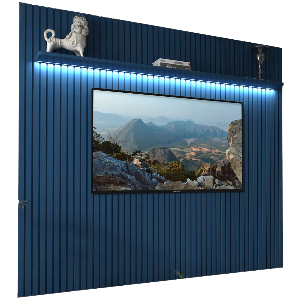 Painel até 85″ Nobre Ripado 230 Azul – GELIUS