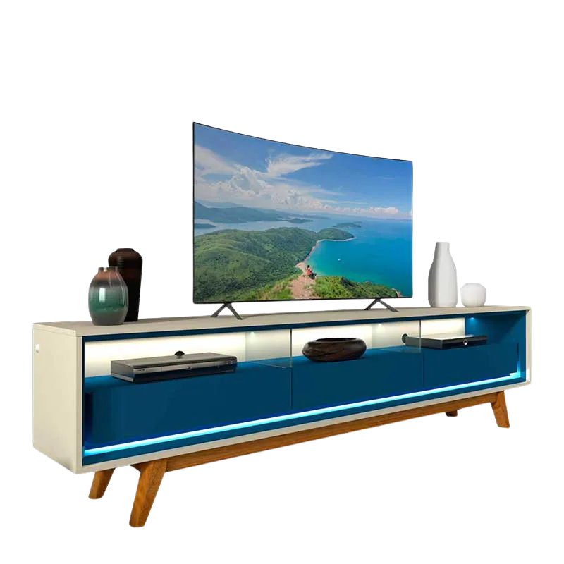 Rack até 75″ Requinte 212 Off White/Azul – GELIUS