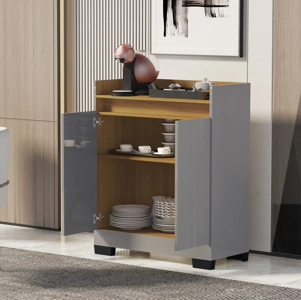Buffet 2 Portas Real Cinza/Mel – MÓVEIS PRIMUS