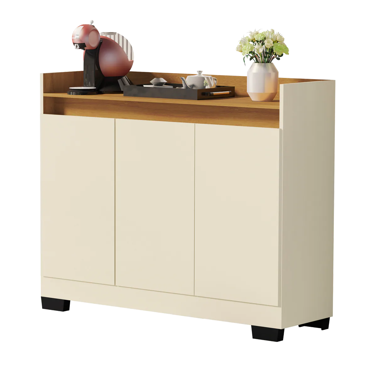 Buffet 3 Portas Real Pérola/Mel – MÓVEIS PRIMUS