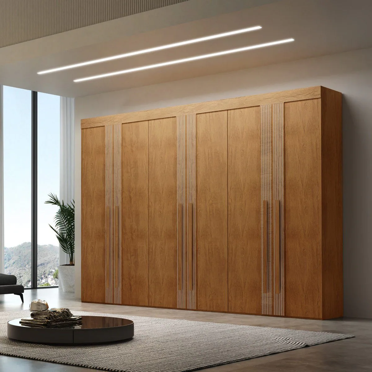 Guarda-Roupa 6 Portas Lucca Premium 2,73 m Naturale – RUFATO