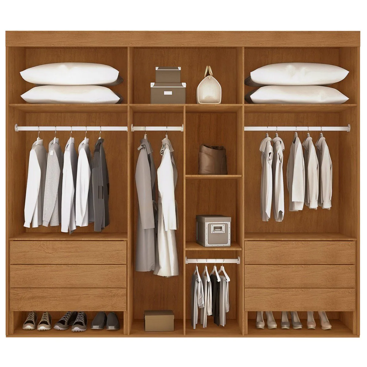Guarda-Roupa 6 Portas Pernambuco 2,73 m Naturale/Off White – RUFATO