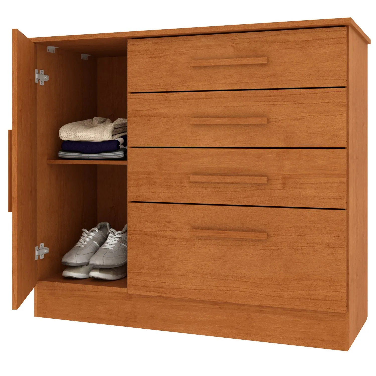 Cômoda 4 Gavetas com Sapateira Chicago/Berlim Cinamomo – TCIL