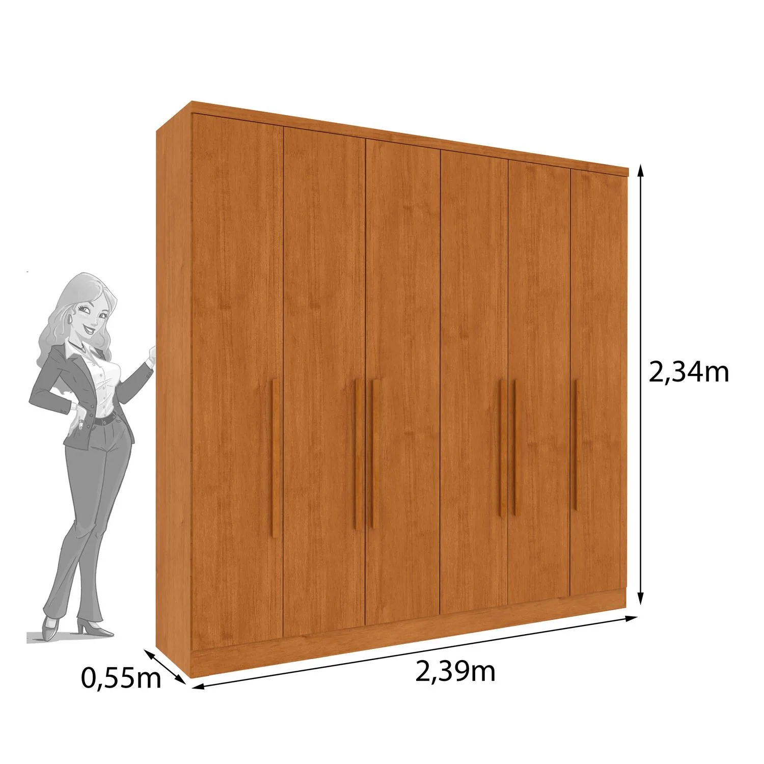 Guarda-Roupa 6 Portas Veneza/Padova 2,39 m Cinamomo – TCIL