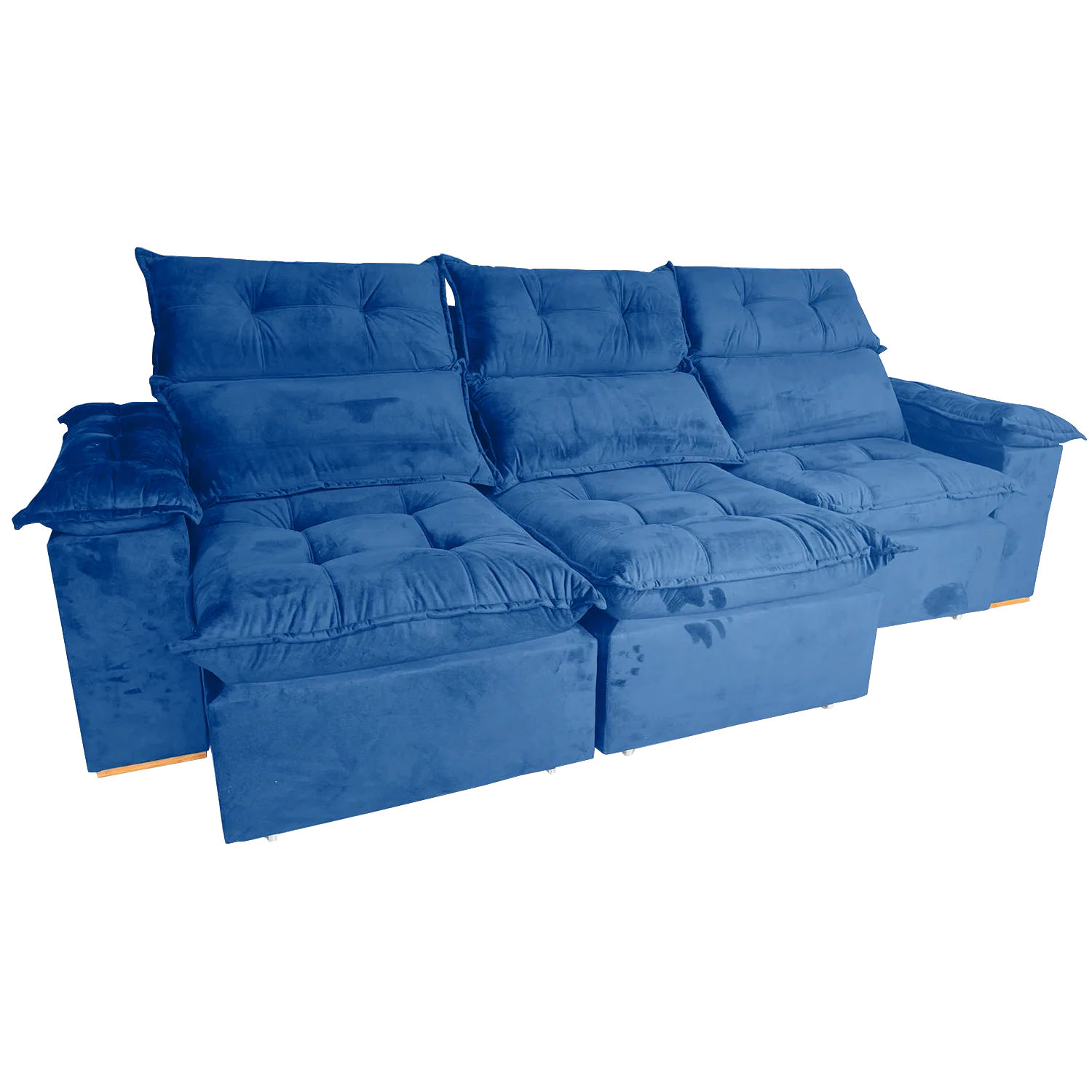 Sofá Retrátil e Reclinável Imperial 2,75 m Veludo Jolie Azul 07 – IMPERIAL DECOR