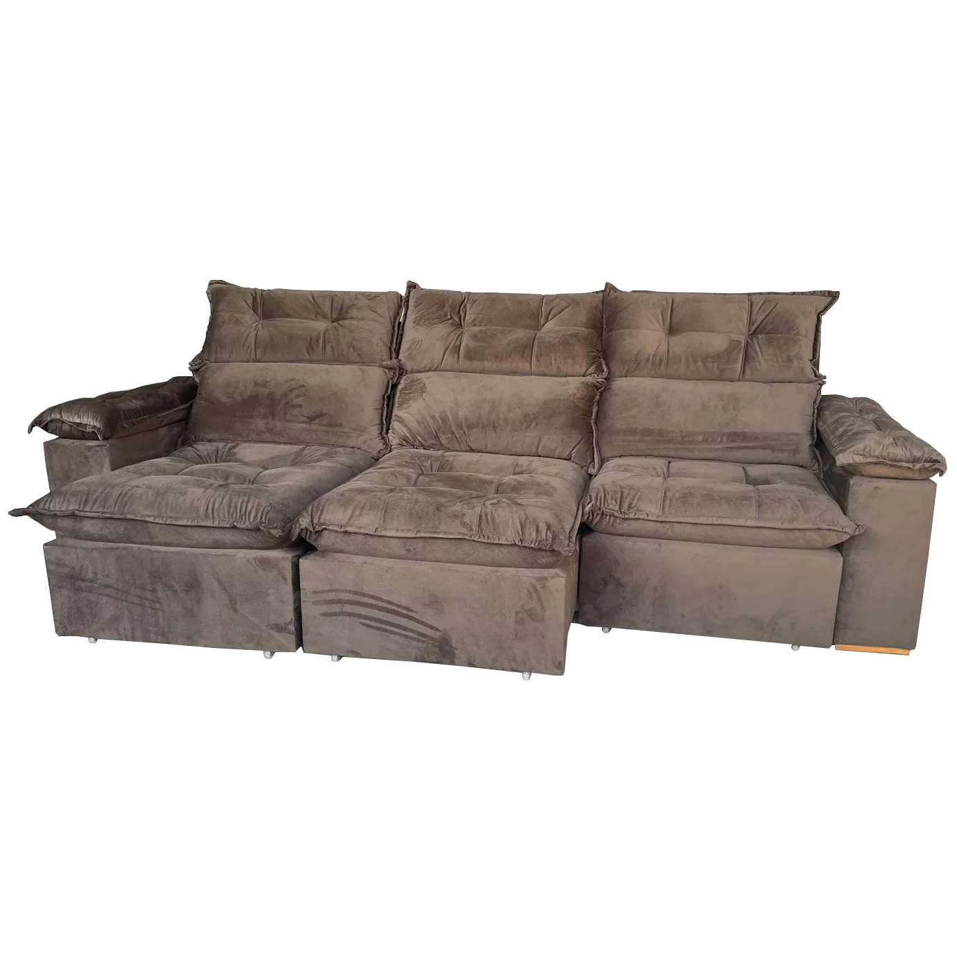 Sofá Retrátil e Reclinável Imperial 2,75 m Veludo Jolie Marrom 05 – IMPERIAL DECOR