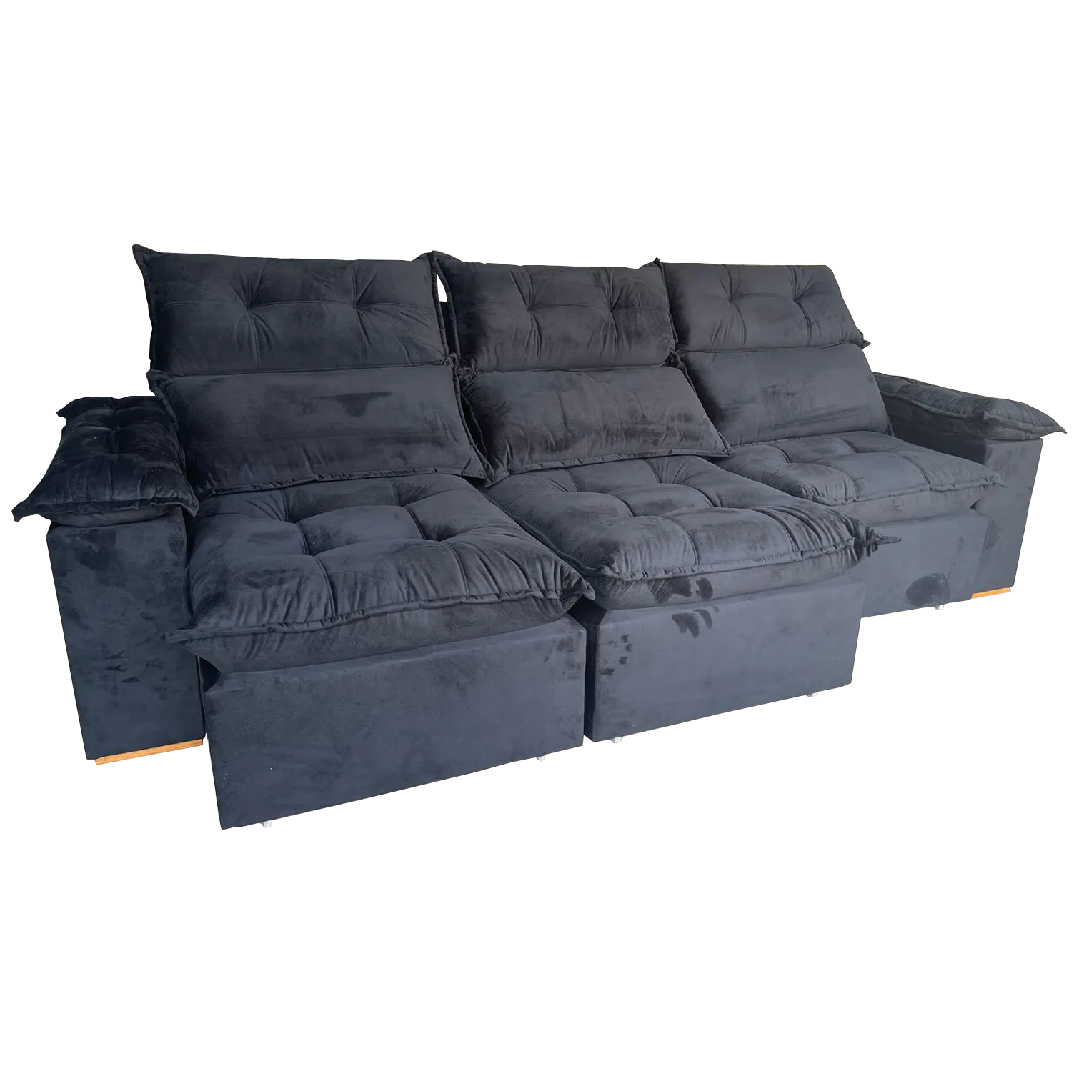 Sofá Retrátil e Reclinável Imperial 2,75 m Veludo Jolie Preto 12 – IMPERIAL DECOR