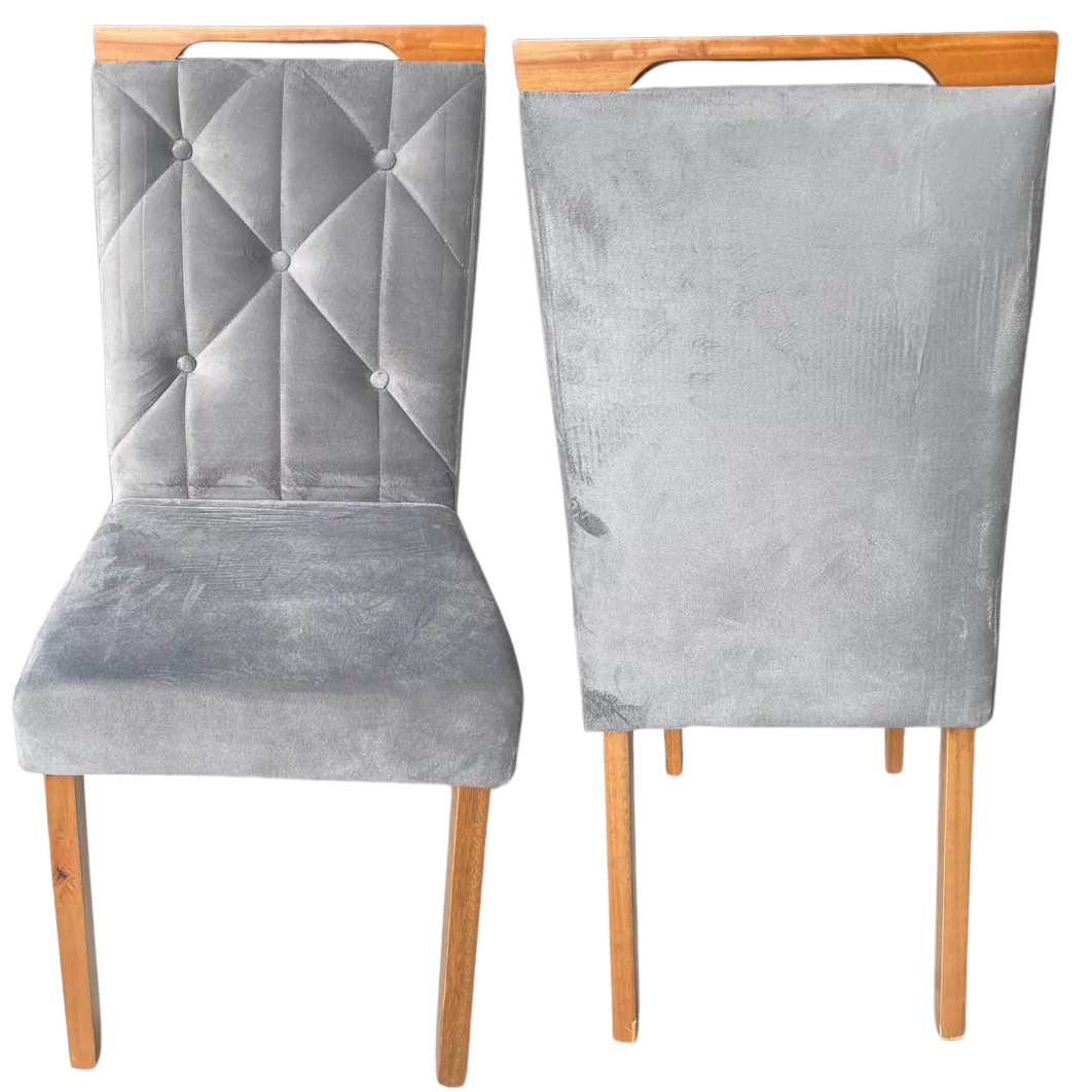 Kit 2 Cadeiras Yasmim Veludo Grafite – KM DECOR